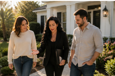 Morgan Antonucci-Zanders walking a home with sellers