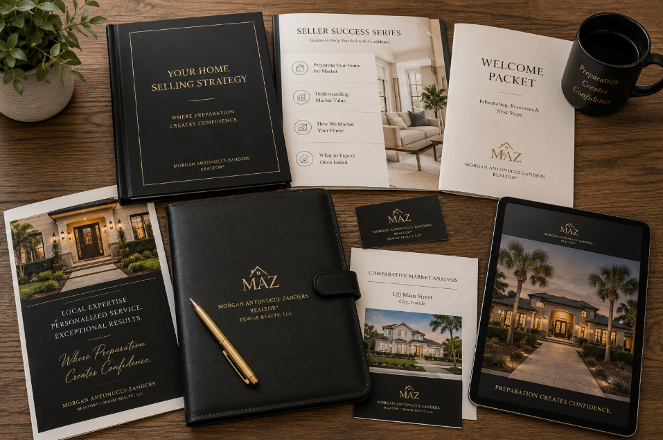 Morgan Jane Living seller success guide, welcome packet, and branded materials